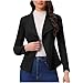Women's Faux Suede Jackets 2025 Fashion Open Front Cropped Coat Casual Lightweight Moto Biker Jacket Fall Outfits Black suede jacket women XXL