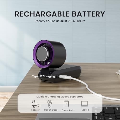 Image of SAL-TF-02 Mini Portable Fan,High-Speed TurbineHandheld Cooling Fan with Adjustable Angle,Large Battery Capacity,Cooling Modes, Stylish Design with Lanyard, Lightweight and TravelFriendly,White (Grey)