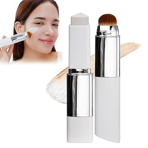 Barra Base Maquillaje Que Cambia Color, Barra Crema Cubriente Bar ra Basemaquillaje Blanca Con Cobertura Completa A Media, Para Todo Tipo Pieles, Con Cabezal Brocha (Light)