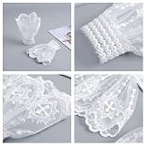 HFYRBDKSPI 3-częściowy zestaw wiktoriański koronkowy jabot i mankiety, biały kołnierz z falbanką i mankiety,White,One Size