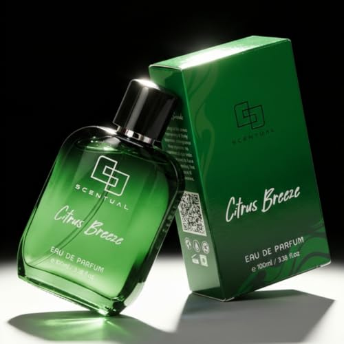 Image of Scentual Citrus Breeze Eau De Parfum, 100ML, Sicilian Lemon, Black Currant, Spicy Notes, Fruity Notes, Patchouli Leaf, Water Jasmine, Cedar, Leather, Vanilla