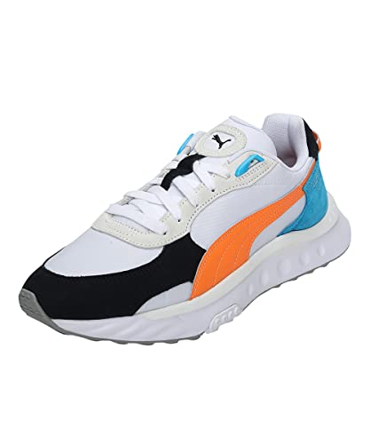 Image of Puma Unisex-Adult, Wild Rider Rollin', White-Orange Glow, Sneaker, 5.5UK, (38151703)