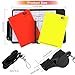 Soccer Referee Kit - Brightly Colored Red and Yellow Soccer Referee Cards and Whistle Made of Thick Premium Plastic with Cord, Loud and Clear Whistle Great for Coaches, Refereers, Lifeguards, Training