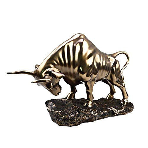 Statue en résine H3TF5J de taureau en cuivre pour décoration de maison