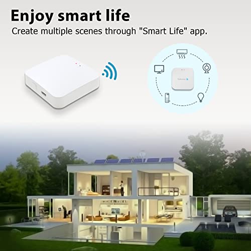 Smart Wi-Fi Gateway - Hub For Use With Smart Lighting Products Or Smart Lock(Need Support Tuya), Remote Control With Tuya App, Wifi Bridge Compatible With Alexa & Google Assistant For Voice Control #TOP6