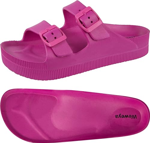 Image of Weweya Platform Sandals Women Arch Support Sandal Buckle Straps Slides