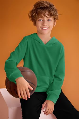 Haloumoning Boys Fashion Hoodies Kids Long Sleeve Hooded Sweatshirts with Kangaroo Pocket 5-14 Years2