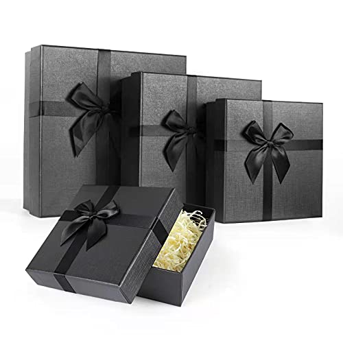Boîtes cadeaux de luxe Eerbaier : coffret cadeau noir rigide pour anniversaire et mariage