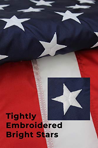 3X5 Ft American Flag | 100% Made In Usa | Us Flag In Heavy Duty Outdoor Nylon - Uv Fade Resistant - Premium Embroidered Stars, Sewn Stripes, And Brass Grommets (3 X 5 Foot) #TOP1