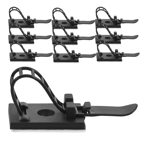 Hoement 100 Bridas Reutilizables de Nailon Negras para Organización y Fijación de Cables, Correas Ajustables para Gestión de Cables en Oficina y Escritorio, Paquete de 100 Piezas