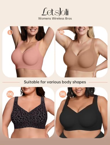 Image of LetsJoli Jelly Bras for Women No Underwire Plus Size Push Up Supportive