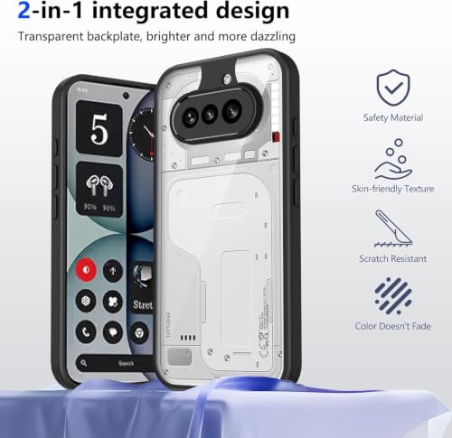 Image of VONZEE Clear Back Case Cover for Nothing Phone 4a 5G | Shockproof Design | Hard Back Cover Case for Nothing Phone 4a 5G (PC & TPU, Black)