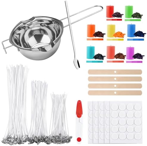 ALLAVA Kerzen Selber Machen Set, Kerzenherstellung Kit, Wachsschm...
