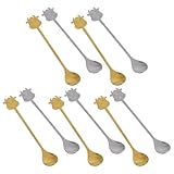 BAZEITFLOW 10 Stück Edelstahl Kaffeelöffel und Rührlöffel in Silber Gold 304 Edelstahl Glatte Oberfläche für Frühstück Latte Macchiato