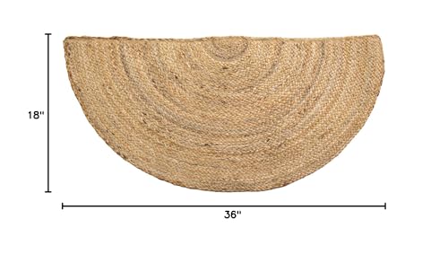 Tapete de yute natural semicircular hecho a mano 18x36 pulgadas miniatura 2
