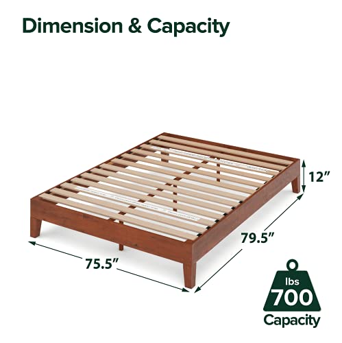 Image of Zinus Wen 12 Inch Deluxe Wood Platform Bed Frame /Solid Wood /Mattress Foundation with Wood Slat Support /No Box Spring Needed /Easy Assembly, King