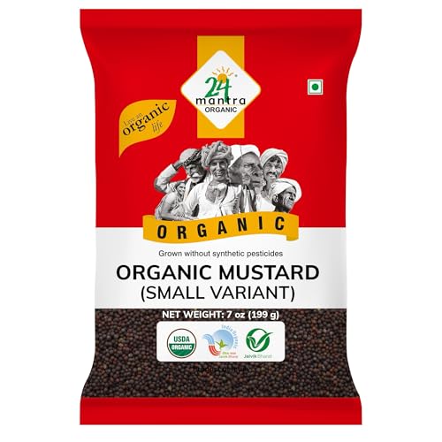 Image of 24 Mantra Organic Mustard Seeds Small /Sarson k beenj /Ava Ginjalu - 100gms | Pack of 1 | Chemical Free & Pesticides Free | Unadulterated | Rich Flavour | Minimally Processed