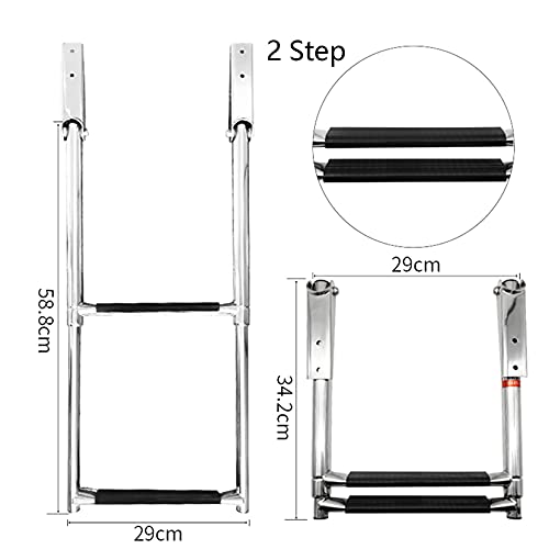 Escalera Telescópica Plegable 2 Peldaños Acero Inoxidable miniatura 6