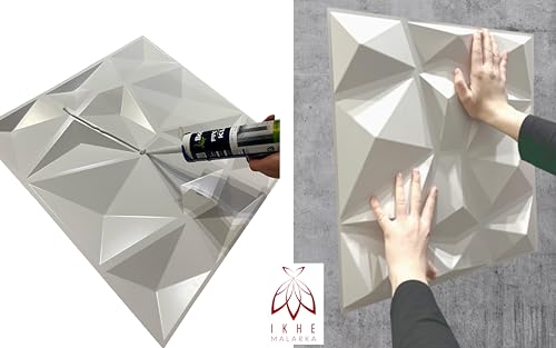 Paneles 3D de plástico PVC para cubrir imperfecciones en paredes con ondas D105 blanco 7