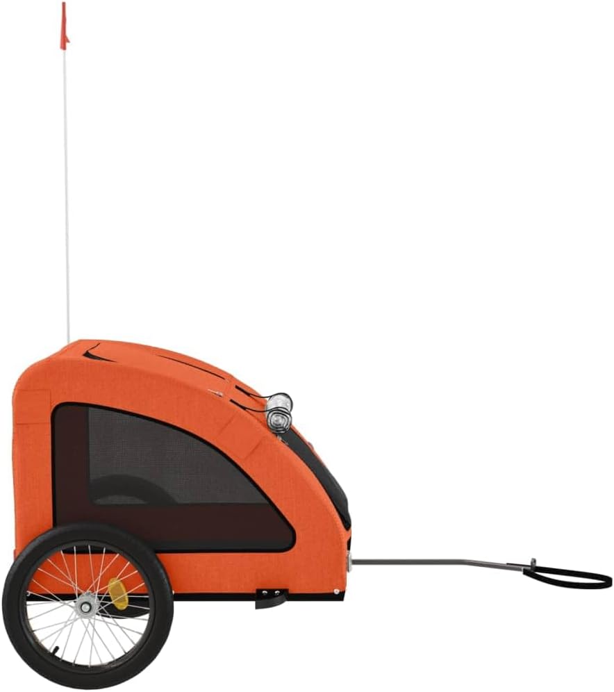 Pet Bike Trailer for Small Dogs, Foldable Bicycle Pet Stroller for Cycling, Durable Oxford Fabric with Weatherproof Cover and Safety Reflector, Red