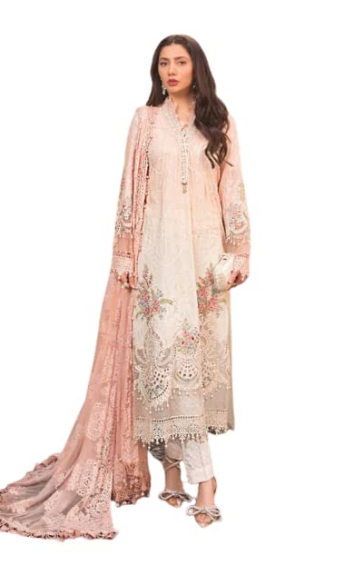 Image of Women's Lawn Cotton Embroidered Un Stitched 3 Piece Salwar Suit, Embroidery Patch, Pakistani Concept Dress Material, along with Dupatta