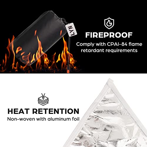 LYN Extra Large Zipper Reusable Survival Emergency Shelter Tent,Thermal Waterproof Fireproof Lightweight Bugout, with Paracord✚Stake for Camping,First Aid,Hiking&Bushcraft - Image 6