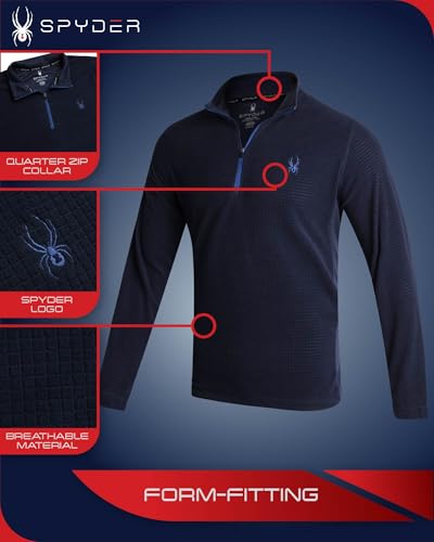 Spyder Mens Quarter Zip Pullover Sweatshirt - Athletic Fleece Sweater Quarter Zip Pullover Men - Mock Neck Sweatshirt for Men2