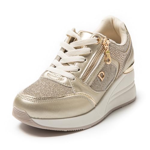 JOMIX Chaussures Femme avec Fermeture Éclair Basket Compensé Sneakers Décontracté Légère et...
