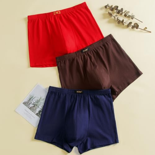 AOOPOO 6er-Pack Herren Boxershorts aus Baumwolle Größe L-7XL Unterwäsche Unterhose Übergröße Senioren Herren Boxer Slip Mittelalter und Ältere Menschen Männer Hohe Taille Atmungsaktive Boxer Shorts