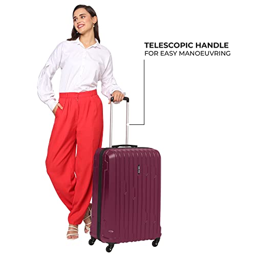 Image of Stony Brook by Nasher Miles Storm Hard-Sided Polycarbonate Check-in Luggage Wine Red 28 inch |75cm Trolley Bag