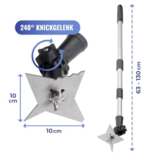 Maximex 4-Zack Fugenkratzer mit Teleskopstiel für Garten, Hof und Einfahrt Silber matt