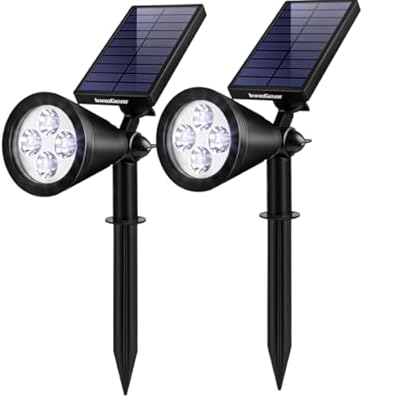 InnoGear Solar Lights Outdoor Waterproof Solar Garden Light for Outside Yard Landscape Lighting Pathway Spot Lights Spotlight Wall Light Auto On/Off, Pack of 2 (Cool White)