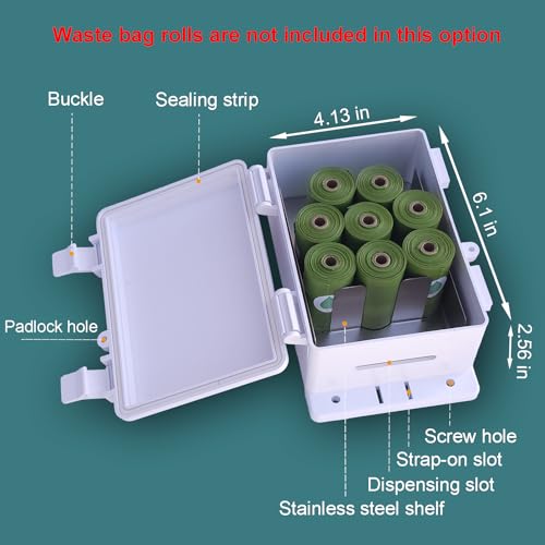 Image of Dog Poop Bag Dispenser Wall Mounted Waterproof Outdoor Pet Waste Bags Dispenser Station with Cute Doggie Poo Images Post, Pole, Fence Mountable fits Home, Porch, Patio, Yard（colored,only dispenser)