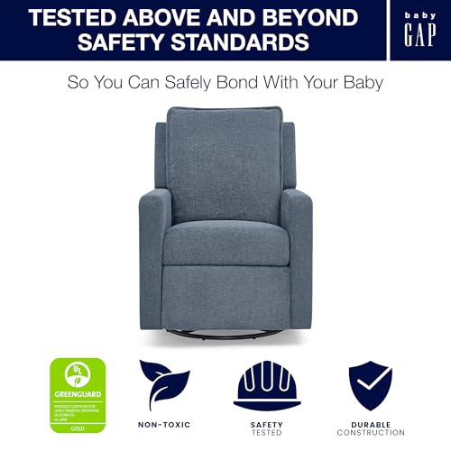 Image of babyGap Harlowe Power Recliner with USB-A and Type-C Ports by Delta Children - Greenguard Gold Certified - Stain-Resistant Performance Fabric is Oeko-TEX Standard 100 Certified, Slate