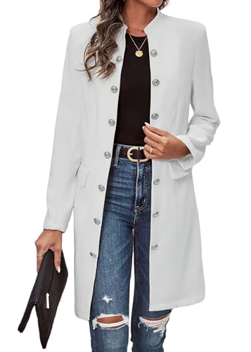 Long Blazers Jackets for Women 2026 Fall Business Casual Work Fashion Trendy Dressy Ladies Oversize Plus Size Jacket Fitted Womens Blazers & Suit Jackets White