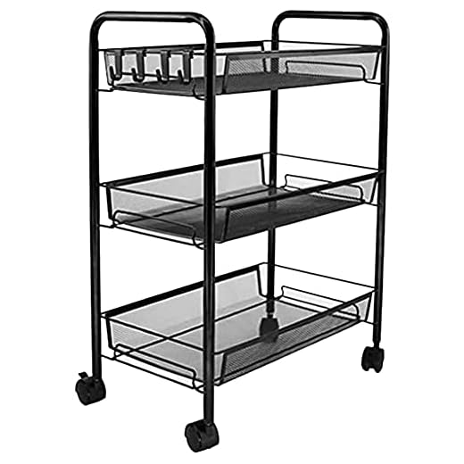 Coffee Side Table, 3-tier Multifunktionssoffa Sidobord, Kaffe Ändbord Mobil Vagn, Multifunktionssidan Nattstativ, Soffbord Lagringsvagn Med Hjul