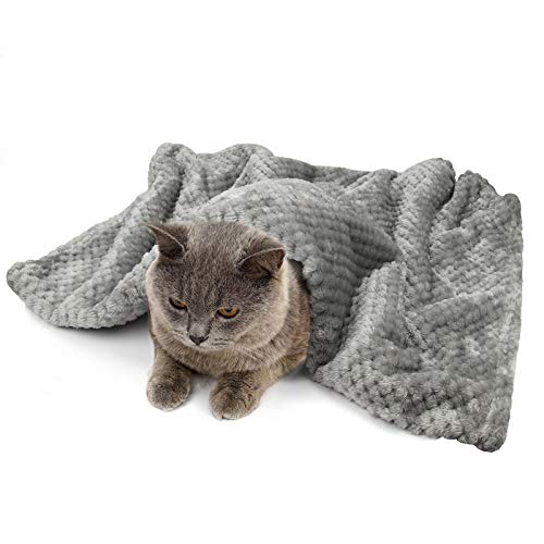 SLSON 2 Pack Dog Blanket Washable, Warm Soft Pet Throw Blanke for Bed Covers, Fuzzy Cat Blankets for Couch, Sofa, Car, Travel, 70x100cm, Grey and White - Image 5