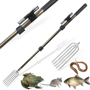 Dutiplus Angelharpune Krötenfanggabel 5-Zähne Champagner 104,1 cm