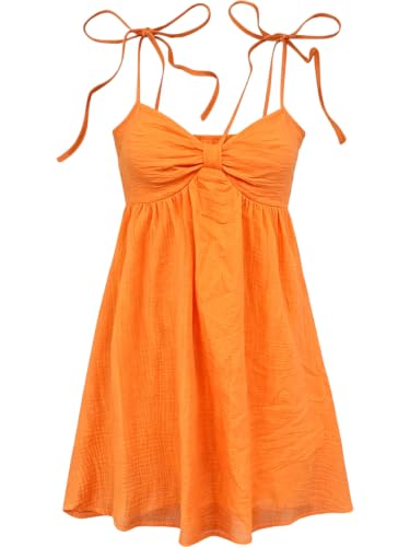 Image of SOLY HUX Women's Summer Mini Sun Dress Cami Tie Shoulder Babydoll Dresses