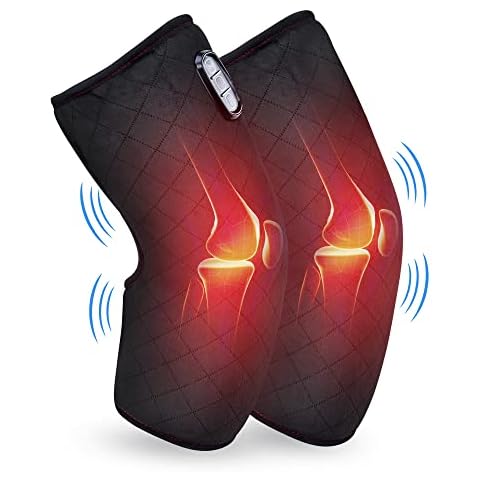 Comfier Heated Knee Brace Wrap with Massage,Vibration Knee Massager with Heating Pad for Knee, Leg Massager, Heated Knee Pad for Stress Relief, Blood Circulation Cover