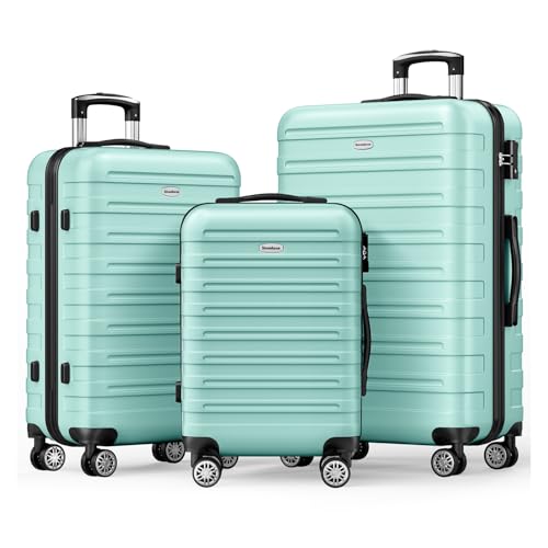 Luggage 3 Piece Set Lightweight Luggage Set Suitcases with Spinner Wheels Travel Suitcase Set,Mint Green