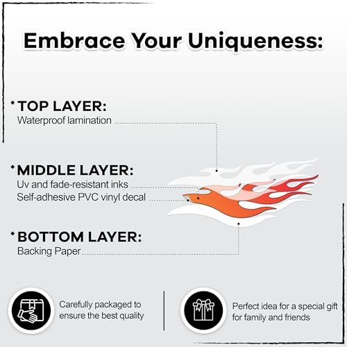 Image of Flame Decals for Cars, Fire Stickers - Flame Decals, Compatible with Sedan, SUV, Pickup Truck, Decoration, 2pcs 12 inch x 50 inch