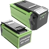 JGTM 2 Pack 6.0Ah 40V Replacement Battery for Greenworks G-Max Lithium Battery Powered Tools Lawn Mower 29472 29462 29252 20202 22262 25312 25322 20642 22272 27062 21242 (2PCS G-MAX 40V 6.0Ah)