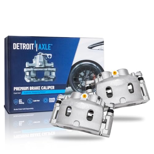 Detroit Axle - 2pc Front Brake Calipers for Chevy GMC Silver...