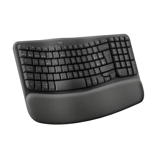 Teclado ergonómico ondulado con reposamuñecas