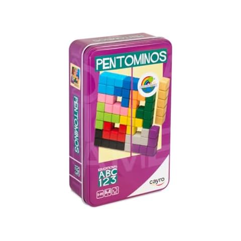 Cayro - Pentominos Metal Box - Identical Squares Figures - Create Unique Structures - 1 Player Cover