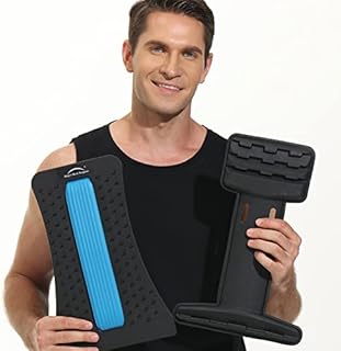 Back Stretching Device,Back Massager for Bed & Chair & Car,Multi-Level Lumbar Support Stretcher Spinal, Lower and Upper Muscle Pain Relief(Black/Blue)