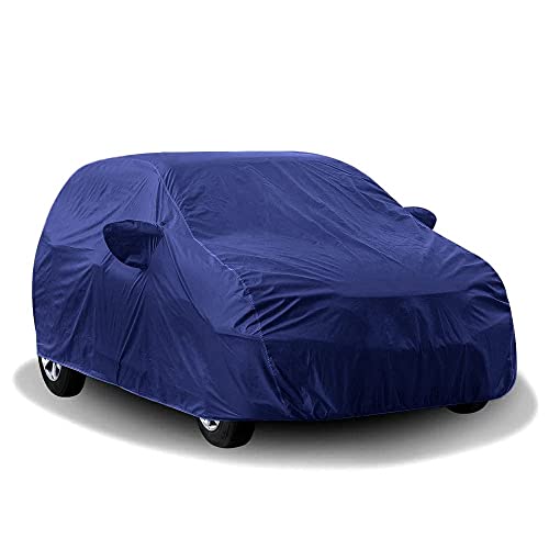 Image of Auto Oprema Trend Water and Heat Resistant Car Body Cover (Solid Blue Taffeta with Mirror) Compatible with Maruti Suzuki Swift Car Bumper to Bumper Accurately.