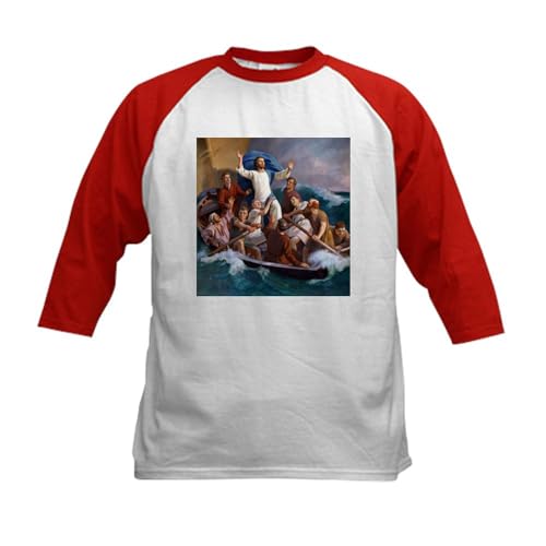 CafePress 49 Baseball Jersey Kids Cotton Baseball Jersey, 3/4 Raglan Sleeve Shirt Red/White