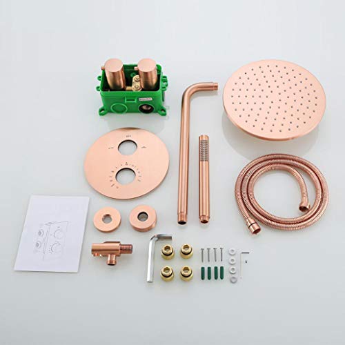 Robinet de douche en laiton rose avec pommeau de 10 pouces - 5